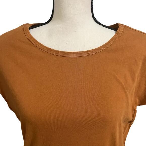 L Space | NEW Women's Rust 100% Cotton Jersey Knit Jesse Twist Mini Dress Sz M - Picture 3 of 5